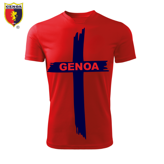 T Shirt Genoa – Gradinata Nord ufficiale, stile rossoblù