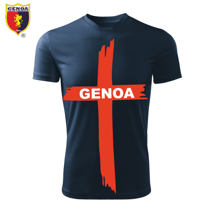 T Shirt Genoa – Gradinata Nord ufficiale, stile rossoblù
