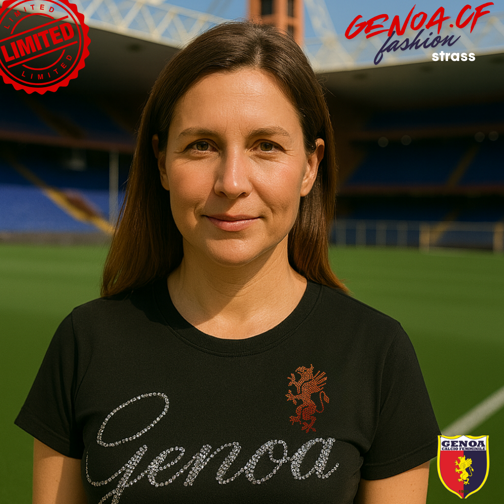 Maglia Donna Genoa CF – Scritta & Grifone in Strass