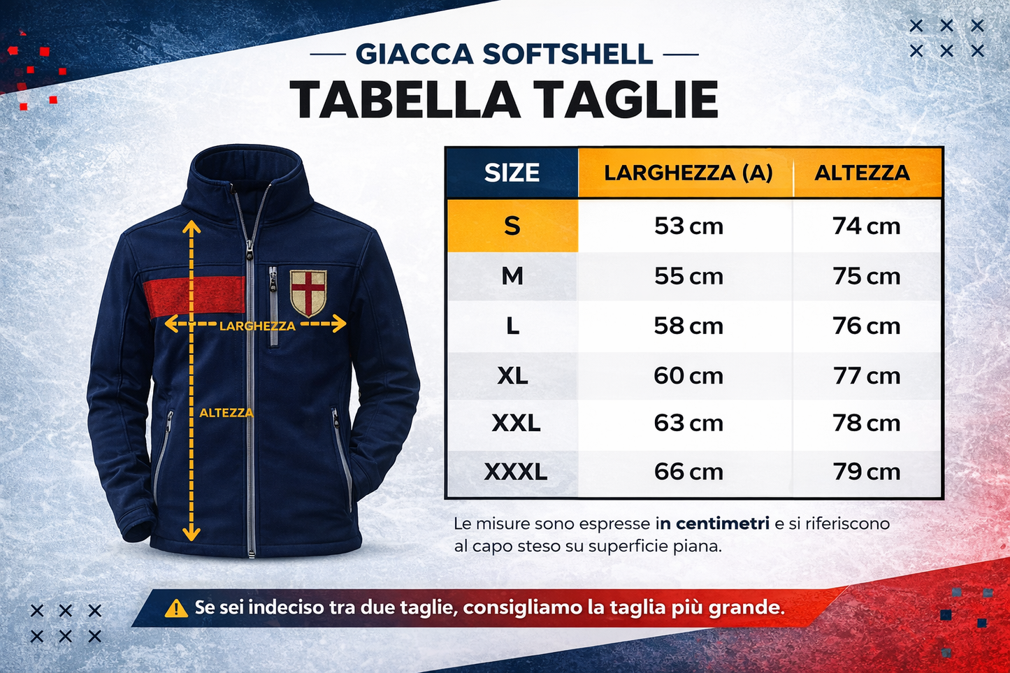 Giacca Softshell Invernale Rossoblù Calda, resistente, pensata per i tifosi