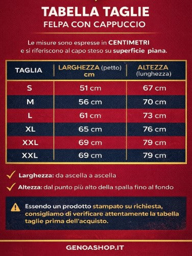 Felpa Genoa 1893 con Cappuccio – Blu Navy | Stile Ultras Vintage