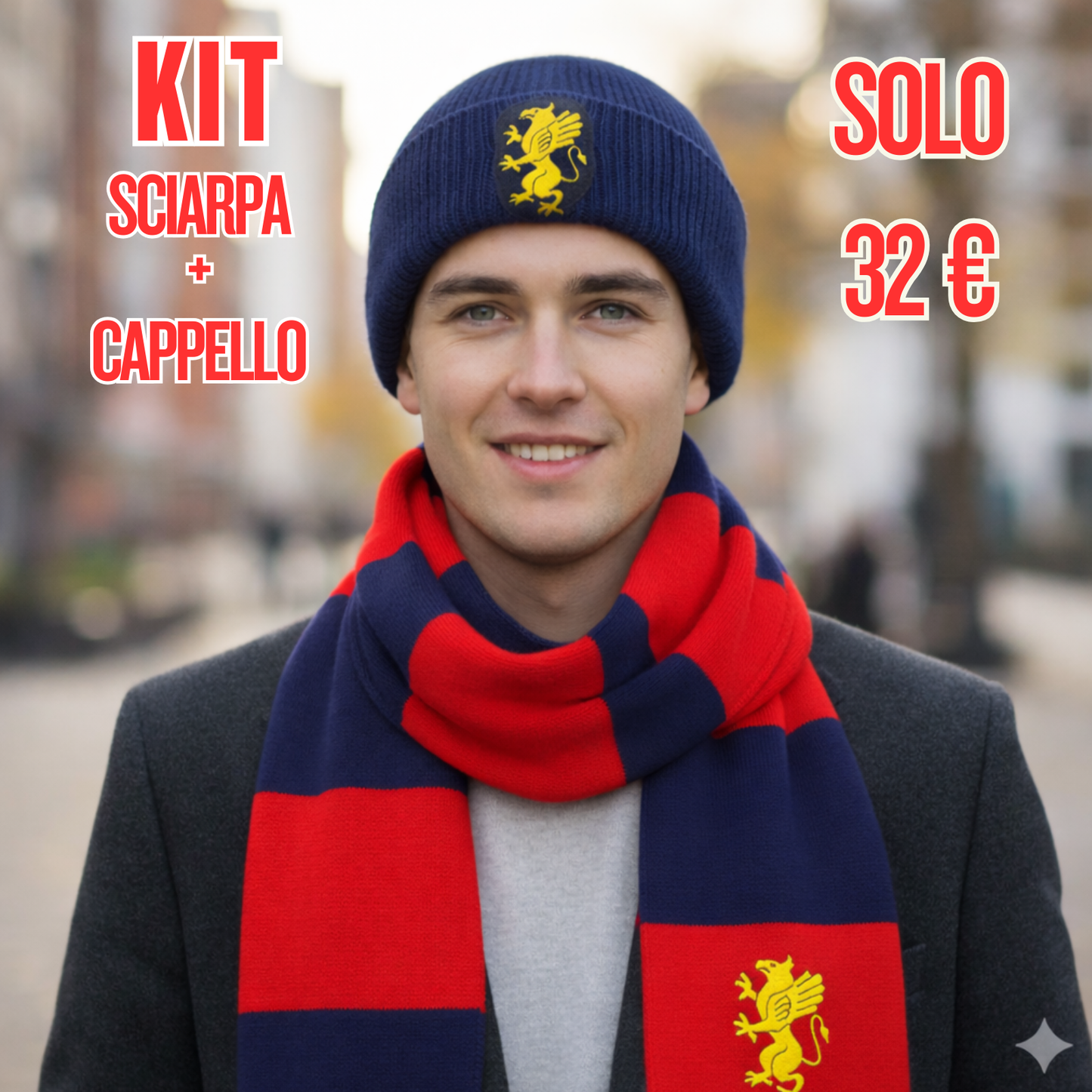 Kit Invernale Rossoblù – Cappello + Sciarpa