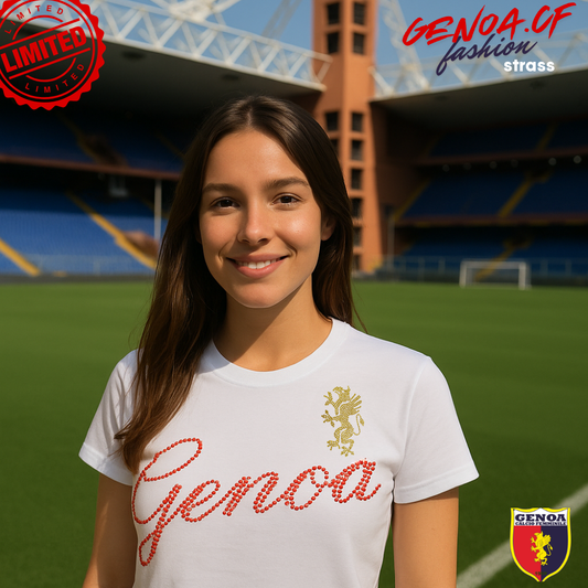 Maglia Donna Genoa CF – Scritta & Grifone in Strass