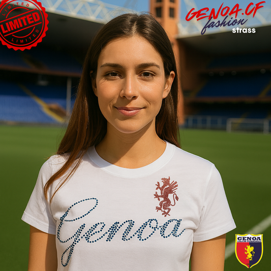 Maglia Donna Genoa CF – Scritta & Grifone in Strass