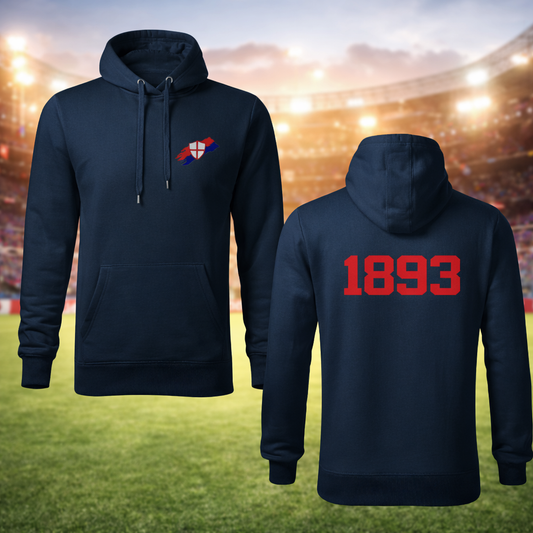 Felpa Genoa 1893 con Cappuccio – Blu Navy | Stile Ultras Vintage