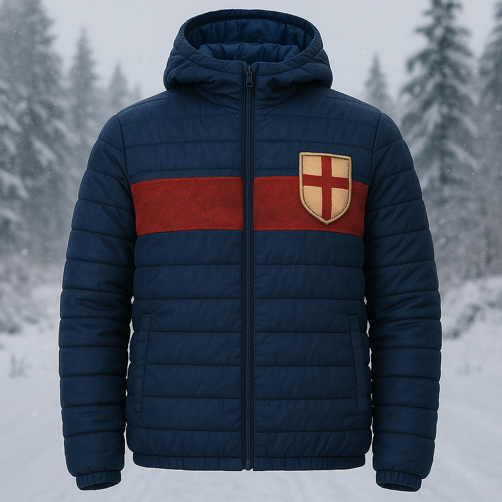 Giubbotto Imbottito Idrorepellente con Cappuccio – Vintage Stripe Edition