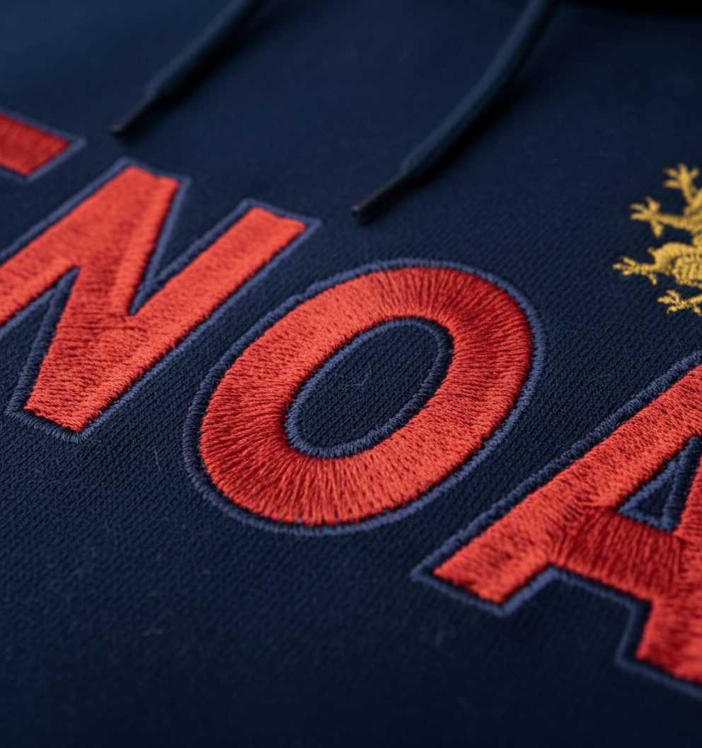 Felpa GENOA Heritage – Stampa DTF Effetto Ricamo